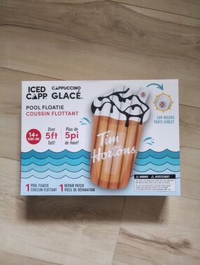 Tim Hortons Iced Capp Glacé Pool Floatie - Brown & White New In Box 2023
